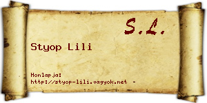 Styop Lili névjegykártya