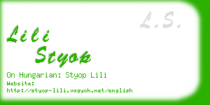 lili styop business card